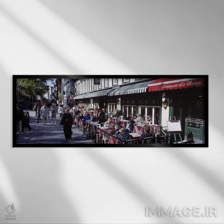 تابلو نمای خیابان در پاریس فرانسه اثر پانورامیک ایمجز (استودیو عکاسی عریض) - نمای قابدار مشکی