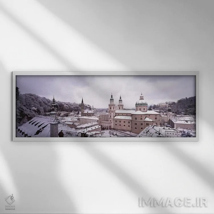 تابلو گنبد سالزبورگ اتریش اثر پانورامیک ایمجز (استودیو عکاسی عریض) - نمای قابدار سفید