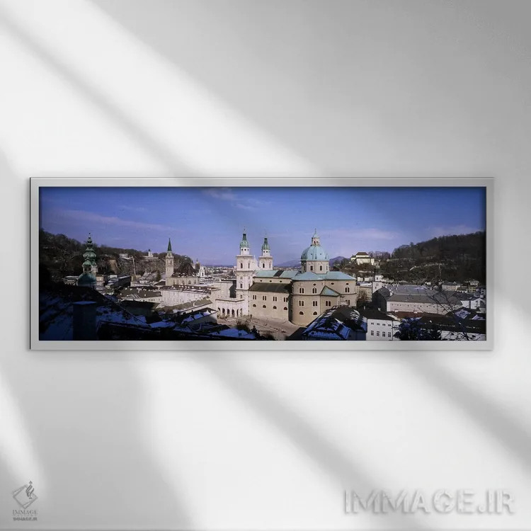 تابلو گنبد سالزبورگ اتریش اثر پانورامیک ایمجز (استودیو عکاسی عریض) - نمای قابدار سفید