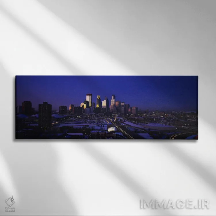 تابلو Minnesota, USA,آسمانخراشها در گرگومیش، مینیاپولیس، مینهسوتا، آمریکا اثر پانورامیک ایمجز (استودیو عکاسی عریض) - نمای روبهرو روی دیوار