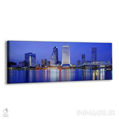 تابلو Jacksonville, Florida, USA,شب، جکسونویل، فلوریدا، آمریکا اثر پانورامیک ایمجز (استودیو عکاسی عریض) - نمای پرسپکتیو محصول