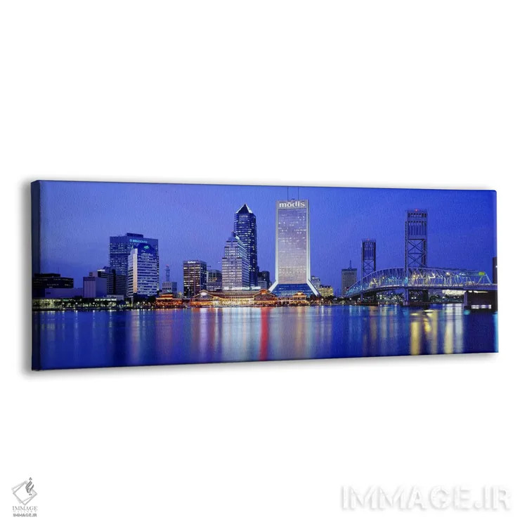 تابلو Jacksonville, Florida, USA,شب، جکسونویل، فلوریدا، آمریکا اثر پانورامیک ایمجز (استودیو عکاسی عریض) - نمای پرسپکتیو محصول