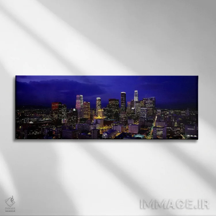 تابلو California, USA,آسمانخراشهای روشن در شب، لسآنجلس، کالیفرنیا، آمریکا اثر پانورامیک ایمجز (استودیو عکاسی عریض) - نمای روبهرو روی دیوار