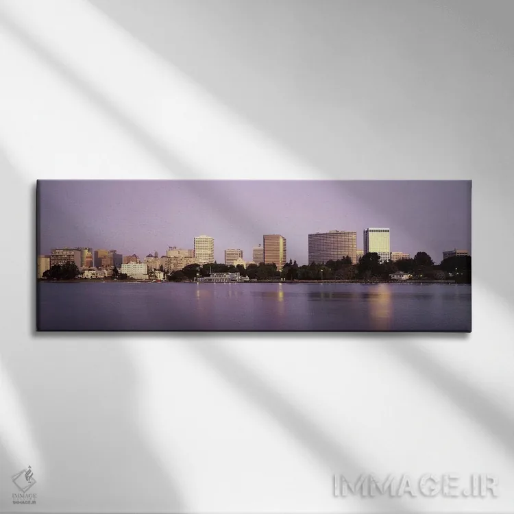 تابلو Lake Merritt, Oakland, California, USA,انعکاس آسمانخراشها در دریاچه، دریاچه مریت، اوکلند، کالیفرنیا، آمریکا اثر پانورامیک ایمجز (استودیو عکاسی عریض) - نمای روبهرو روی دیوار