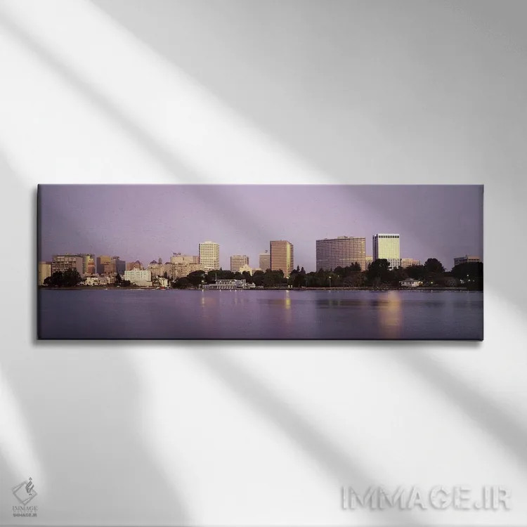 تابلو Lake Merritt, Oakland, California, USA,انعکاس آسمانخراشها در دریاچه، دریاچه مریت، اوکلند، کالیفرنیا، آمریکا اثر پانورامیک ایمجز (استودیو عکاسی عریض) - نمای روبهرو روی دیوار