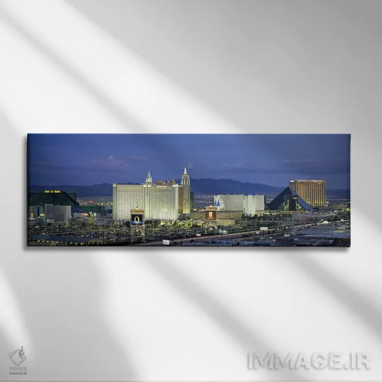 تابلو غروب در استریپ، لاس وگاس اثر پانورامیک ایمجز (استودیو عکاسی عریض) - نمای روبهرو روی دیوار