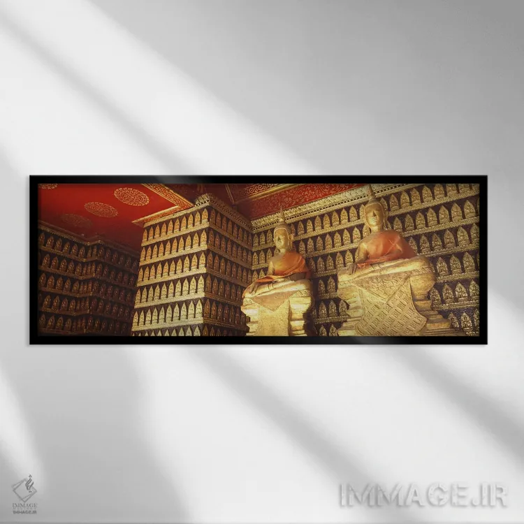 تابلو بوداها، معبد سیین تونگ، لوآنگ پرابانگ، لائوس اثر پانورامیک ایمجز (استودیو عکاسی عریض) - نمای قابدار مشکی