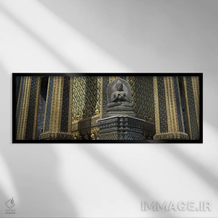 تابلو Wat Phra Keo, Bangkok, Thailand,بودای زمردی، وات پرا کئو، بانکوک، تایلند اثر پانورامیک ایمجز (استودیو عکاسی عریض) - نمای قابدار مشکی