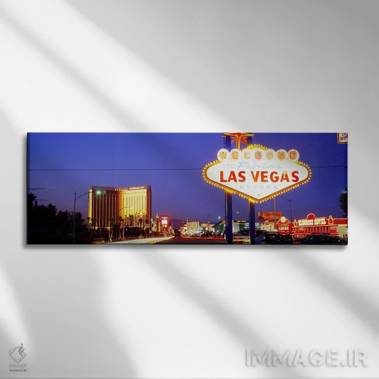 تابلو تابلوی خوشامدگویی لاس وگاس، نوادا اثر پانورامیک ایمجز (استودیو عکاسی عریض) - نمای روبهرو روی دیوار