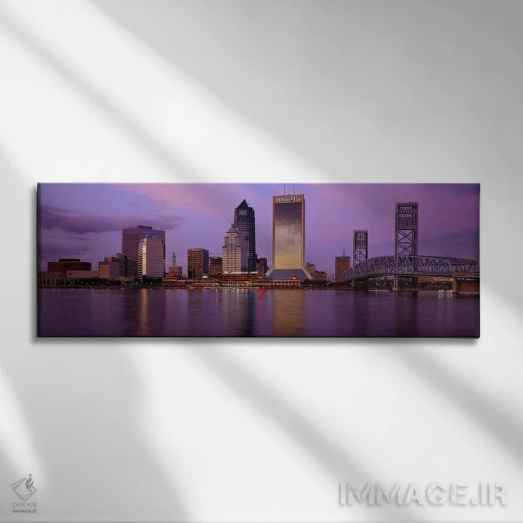 تابلو جکسونویل، فلوریدا اثر پانورامیک ایمجز (استودیو عکاسی عریض) - نمای روبهرو روی دیوار