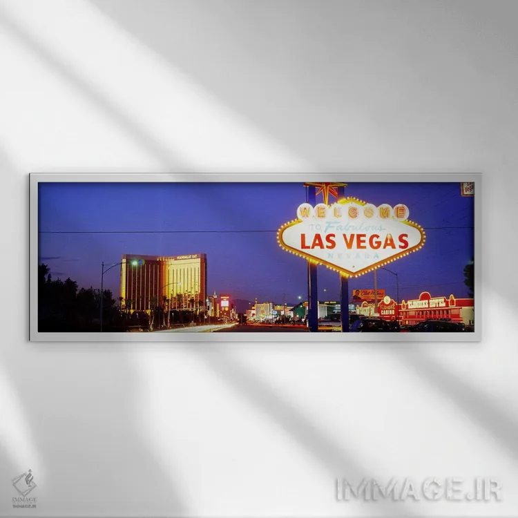 تابلو تابلوی خوشامدگویی لاس وگاس، نوادا اثر پانورامیک ایمجز (استودیو عکاسی عریض) - نمای قابدار سفید