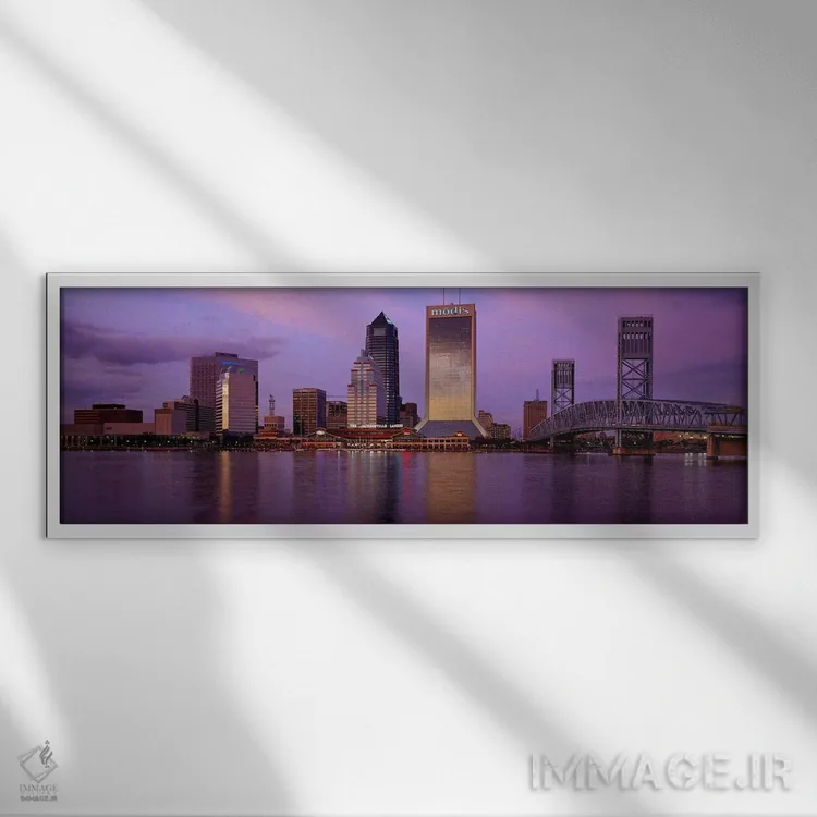 تابلو جکسونویل، فلوریدا اثر پانورامیک ایمجز (استودیو عکاسی عریض) - نمای قابدار سفید