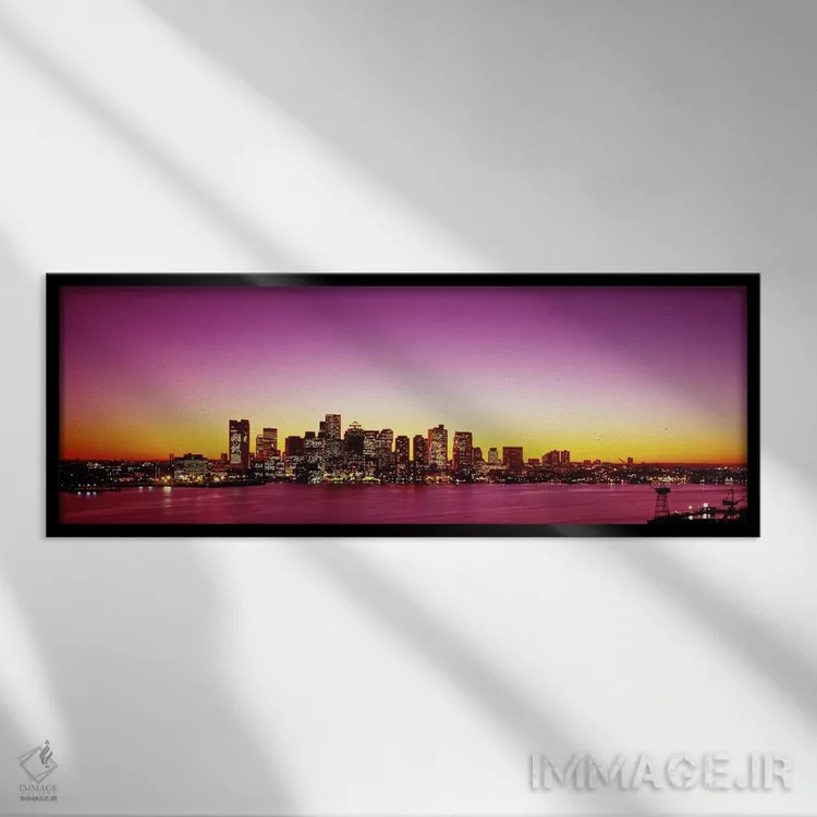 تابلو Boston, Massachusetts, USA,غروب آفتاب، بوستون، ماساچوست، آمریکا اثر پانورامیک ایمجز (استودیو عکاسی عریض) - نمای قابدار مشکی