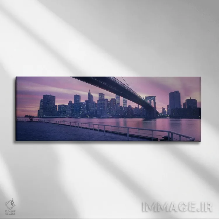 تابلو پل بروکلین، نیویورک، نیویورک اثر پانورامیک ایمجز (استودیو عکاسی عریض) - نمای روبهرو روی دیوار
