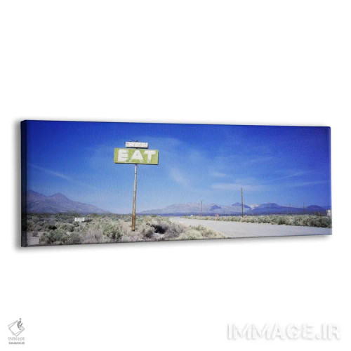 تابلو Highway 395, California, USA,تابلوی قدیمی یک کافه، بزرگراه ۳۹۵، کالیفرنیا، آمریکا اثر پانورامیک ایمجز (استودیو عکاسی عریض) - نمای پرسپکتیو محصول