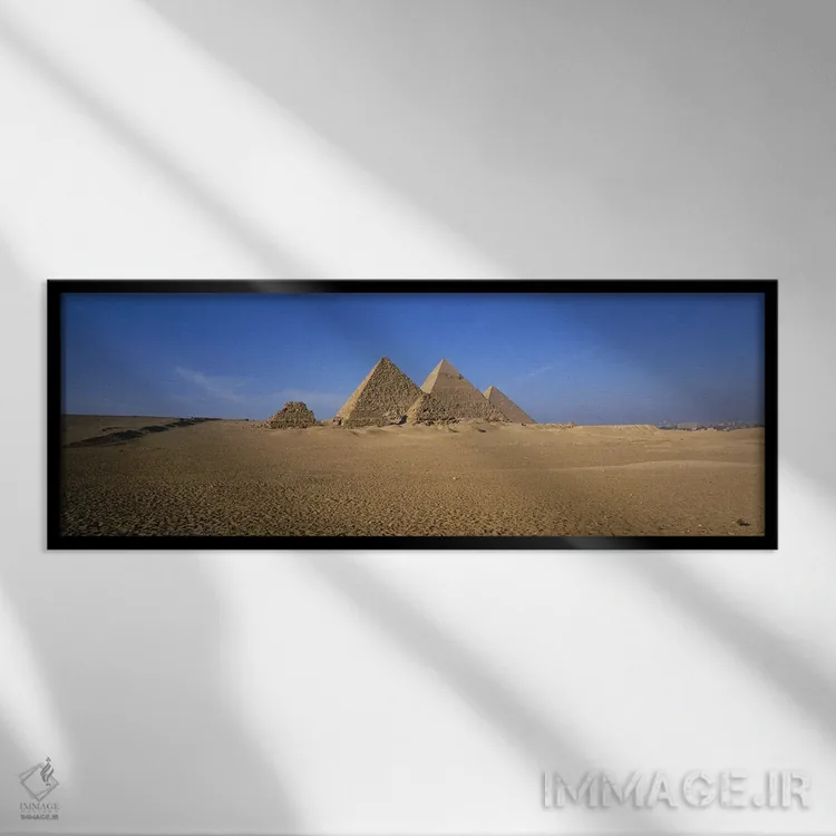 تابلو اهرام بزرگ جیزه، مصر اثر پانورامیک ایمجز (استودیو عکاسی عریض) - نمای قابدار مشکی