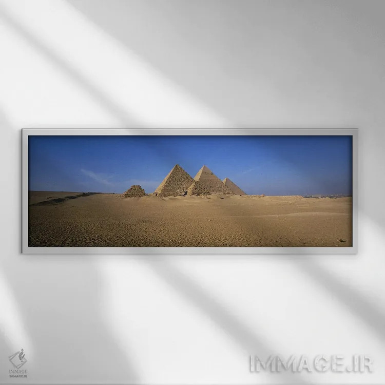 تابلو اهرام بزرگ جیزه، مصر اثر پانورامیک ایمجز (استودیو عکاسی عریض) - نمای قابدار سفید
