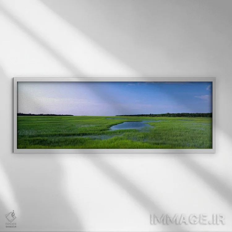 تابلو Florida, Jacksonville, Atlantic Coast, Salt Marshes,آمریکا، فلوریدا، جکسونویل، ساحل آتلانتیک، باتلاقهای شور اثر پانورامیک ایمجز (استودیو عکاسی عریض) - نمای قابدار سفید