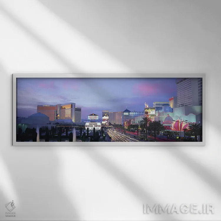 تابلو Nevada, USA,استریپ، لاس وگاس، نوادا، آمریکا اثر پانورامیک ایمجز (استودیو عکاسی عریض) - نمای قابدار سفید