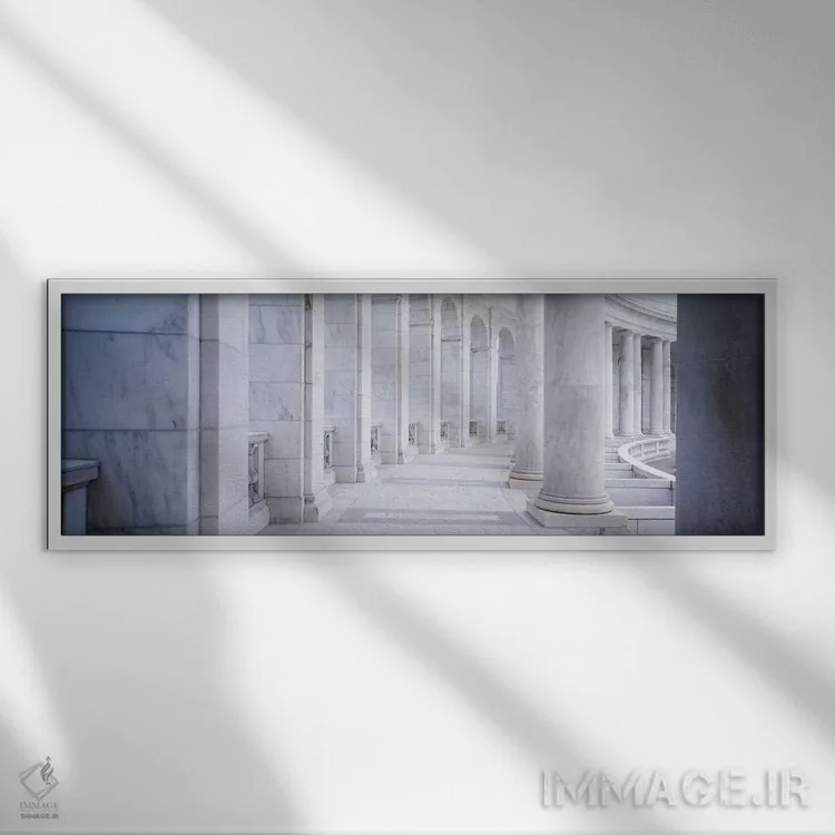 تابلو Arlington, Arlington County, Virginia, USA,ستونهای یک ساختمان دولتی، آرلینگتون، شهرستان آرلینگتون، ویرجینیا، آمریکا اثر پانورامیک ایمجز (استودیو عکاسی عریض) - نمای قابدار سفید