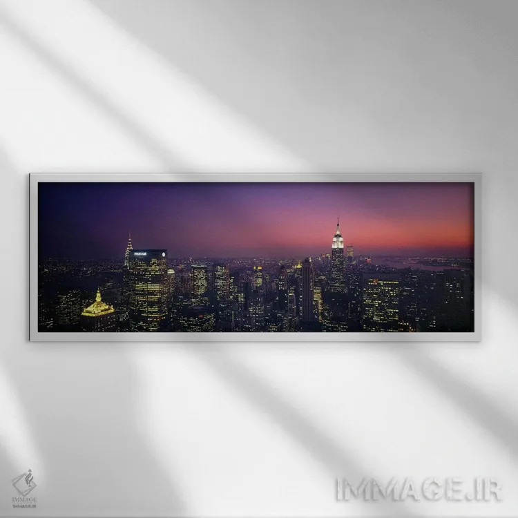 تابلو Aerial, NYC, New York City, New York State, USA,گرگومیش، نمای هوایی، نیویورک سیتی، ایالت نیویورک، آمریکا اثر پانورامیک ایمجز (استودیو عکاسی عریض) - نمای قابدار سفید