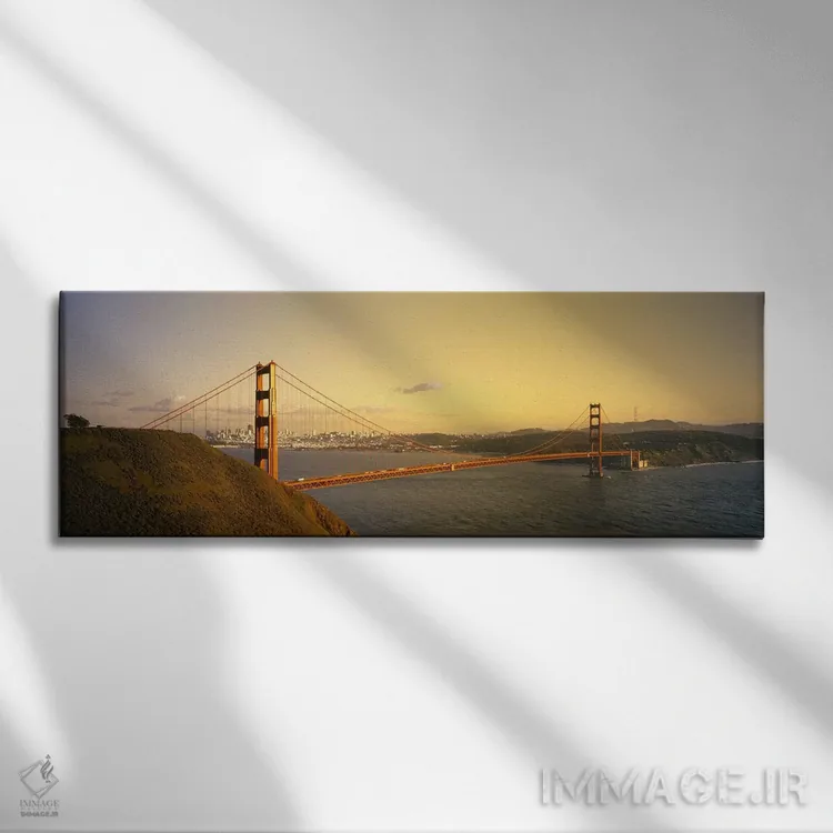 تابلو San Francisco, California, USA,نمای بالا از پل معلق بر فراز دریا، پل گلدن گیت، سانفرانسیسکو، کالیفرنیا، آمریکا اثر پانورامیک ایمجز (استودیو عکاسی عریض) - نمای روبهرو روی دیوار