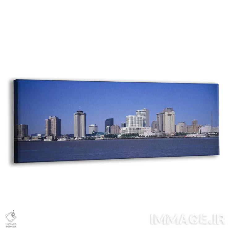 تابلو Mississippi River, New Orleans, Louisiana, USA,ساختمانها در کنار آب، رودخانه میسیسیپی، نیواورلئان، لوئیزیانا، آمریکا اثر پانورامیک ایمجز (استودیو عکاسی عریض) - نمای پرسپکتیو محصول