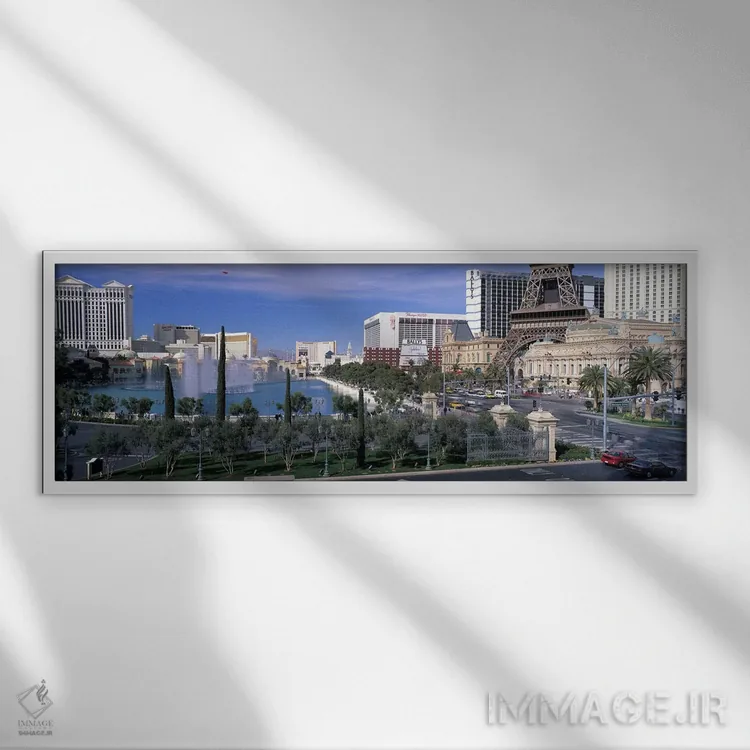 تابلو Las Vegas, Nevada, USA #4,استریپ، لاس وگاس، نوادا، آمریکا (شماره ۴) اثر پانورامیک ایمجز (استودیو عکاسی عریض) - نمای قابدار سفید