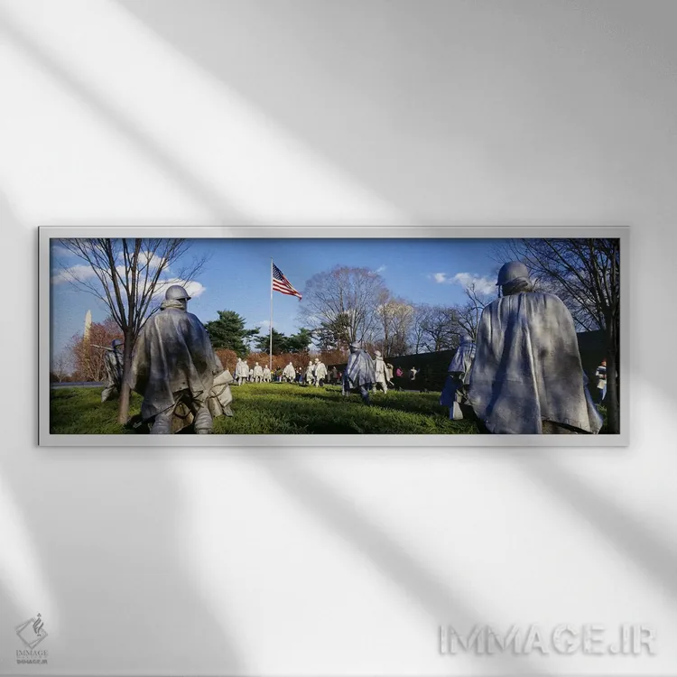 تابلو یادبود کهنهسربازان کرهای، واشنگتن دیسی، آمریکا اثر پانورامیک ایمجز (استودیو عکاسی عریض) - نمای قابدار سفید