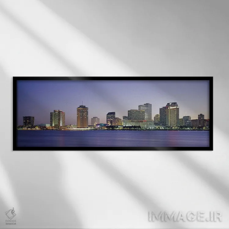 تابلو شب، نیواورلئان، لوئیزیانا اثر پانورامیک ایمجز (استودیو عکاسی عریض) - نمای قابدار مشکی