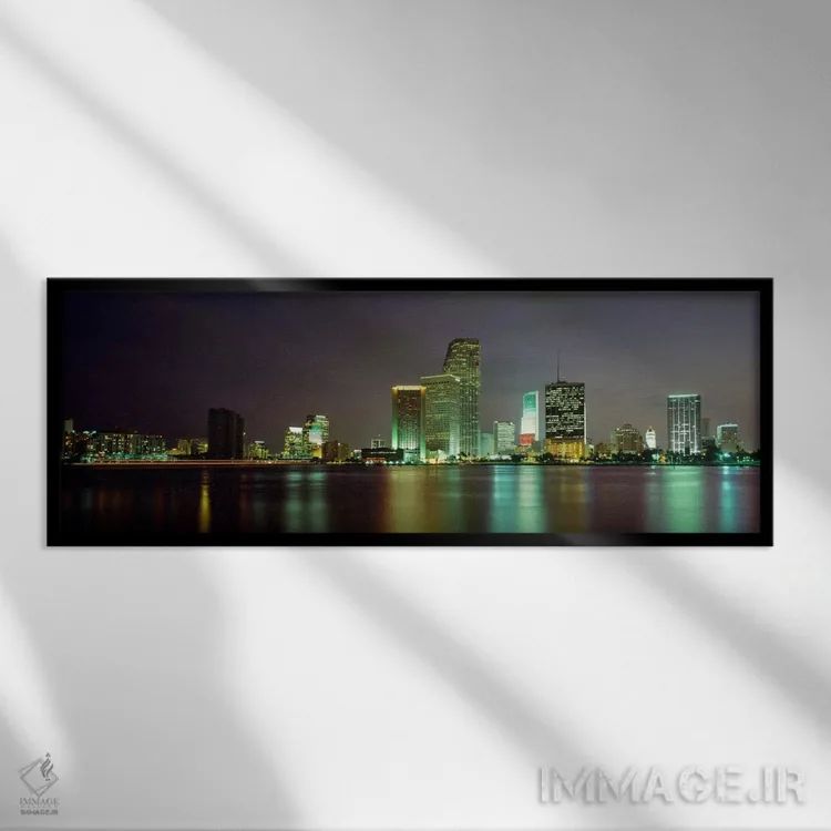 تابلو میامی، فلوریدا، آمریکا اثر پانورامیک ایمجز (استودیو عکاسی عریض) - نمای قابدار مشکی