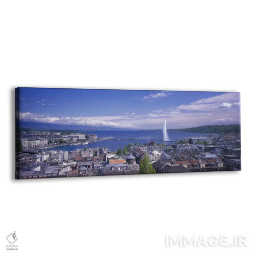 تابلو Lake Geneva, Geneva, Switzerland,چشمانداز ساحلی، دریاچه ژنو، ژنو، سوئیس اثر پانورامیک ایمجز (استودیو عکاسی عریض) - نمای پرسپکتیو محصول