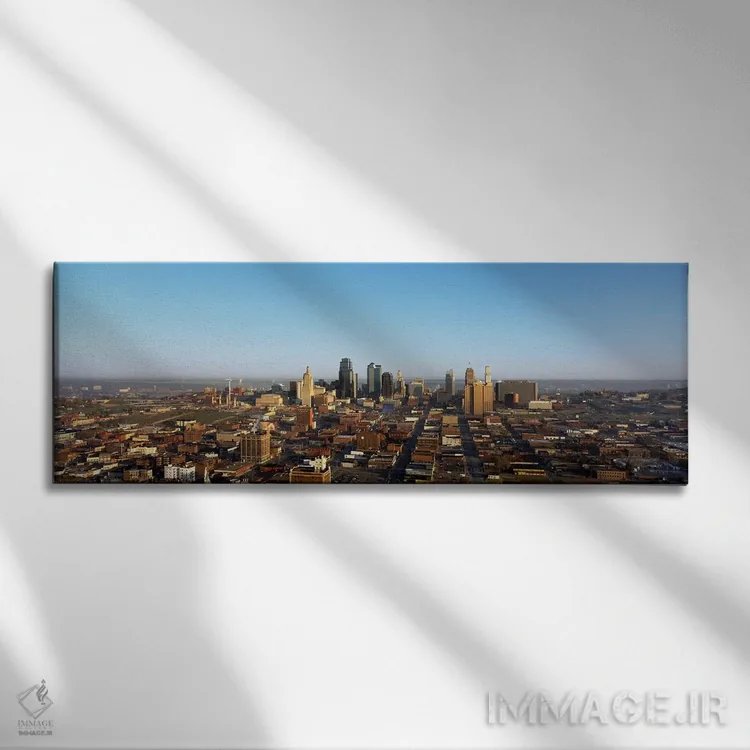تابلو Kansas City, Missouri, USA,نمای هوایی از شهر، کانزاس سیتی، میسوری، آمریکا اثر پانورامیک ایمجز (استودیو عکاسی عریض) - نمای روبهرو روی دیوار
