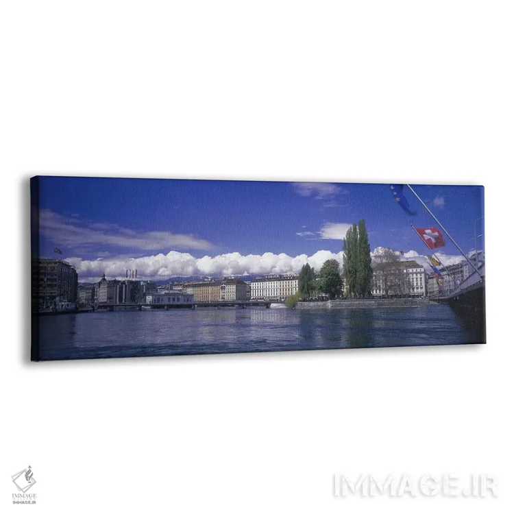 تابلو رود رون، ژنو، سوئیس اثر پانورامیک ایمجز (استودیو عکاسی عریض) - نمای پرسپکتیو محصول