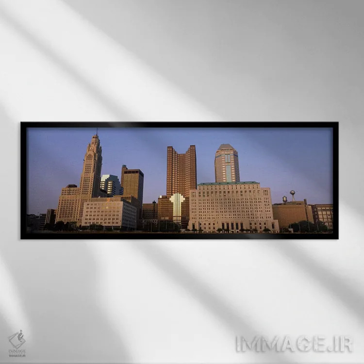 تابلو Columbus, Franklin County, Ohio, USA,ساختمانها در یک شهر، کلمبوس، شهرستان فرانکلین، اوهایو، آمریکا اثر پانورامیک ایمجز (استودیو عکاسی عریض) - نمای قابدار مشکی