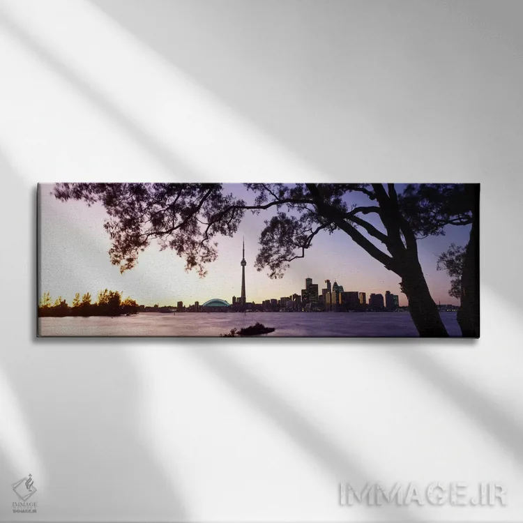 تابلو افق برج CN و اسکایدوم، تورنتو، انتاریو، کانادا اثر پانورامیک ایمجز (استودیو عکاسی عریض) - نمای روبهرو روی دیوار