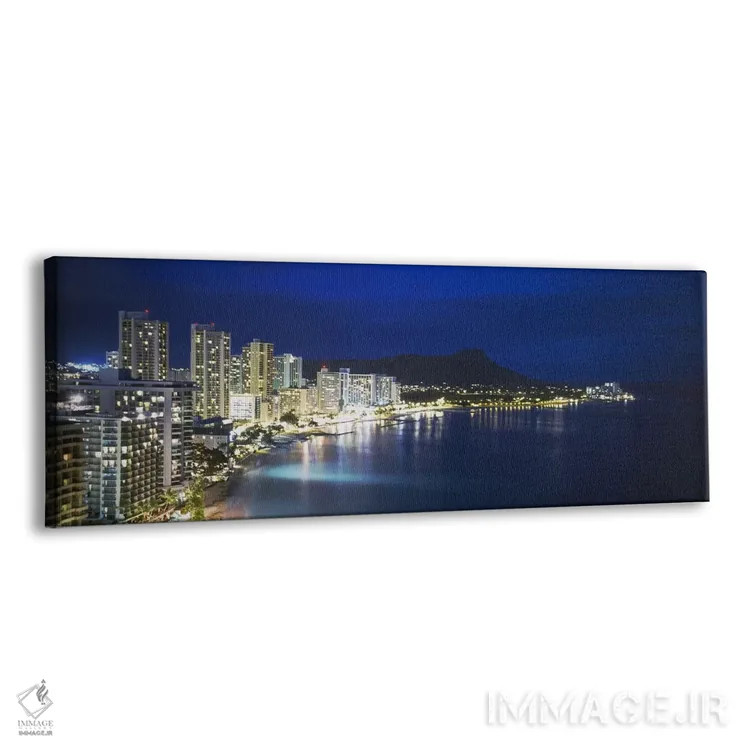 تابلو Waikiki, Honolulu, Oahu, Hawaii, USA,ساختمانها در ساحل وایکیکی، هونولولو، اوآهو، هاوایی، آمریکا اثر پانورامیک ایمجز (استودیو عکاسی عریض) - نمای پرسپکتیو محصول