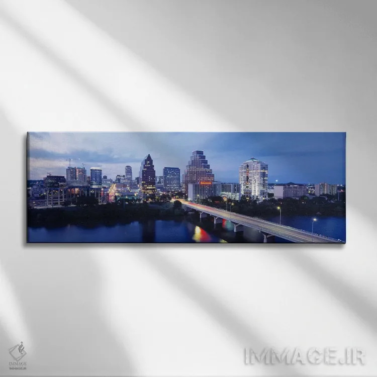 تابلو Austin, Texas, USA,شب، آستین، تگزاس، آمریکا اثر پانورامیک ایمجز (استودیو عکاسی عریض) - نمای روبهرو روی دیوار
