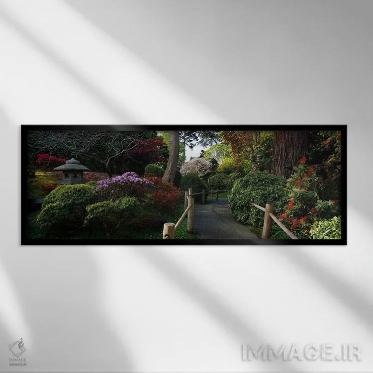 تابلو San Francisco, California, USA,باغ چای ژاپنی، سانفرانسیسکو، کالیفرنیا، آمریکا اثر پانورامیک ایمجز (استودیو عکاسی عریض) - نمای قابدار مشکی