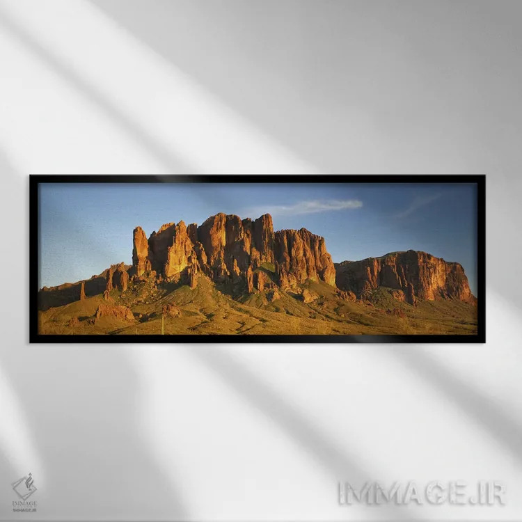 تابلو Superstition Wilderness Area, Tonto National Forest, Arizona, USA,کوه سوپراستیشن، محدوده وحشی سوپراستیشن، جنگل ملی تونتو، آریزونا، آمریکا اثر پانورامیک ایمجز (استودیو عکاسی عریض) - نمای قابدار مشکی