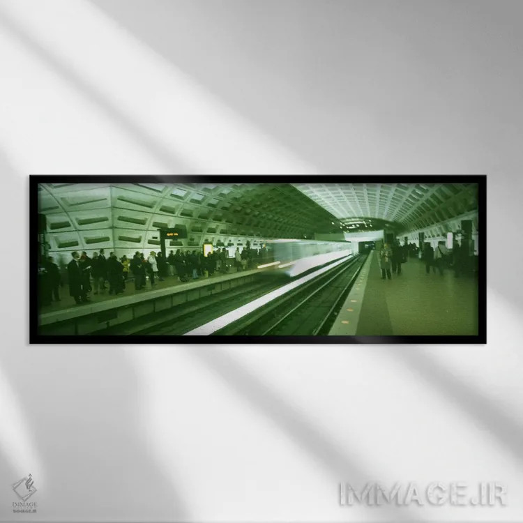 تابلو ایستگاه مترو، واشنگتن دیسی، آمریکا اثر پانورامیک ایمجز (استودیو عکاسی عریض) - نمای قابدار مشکی
