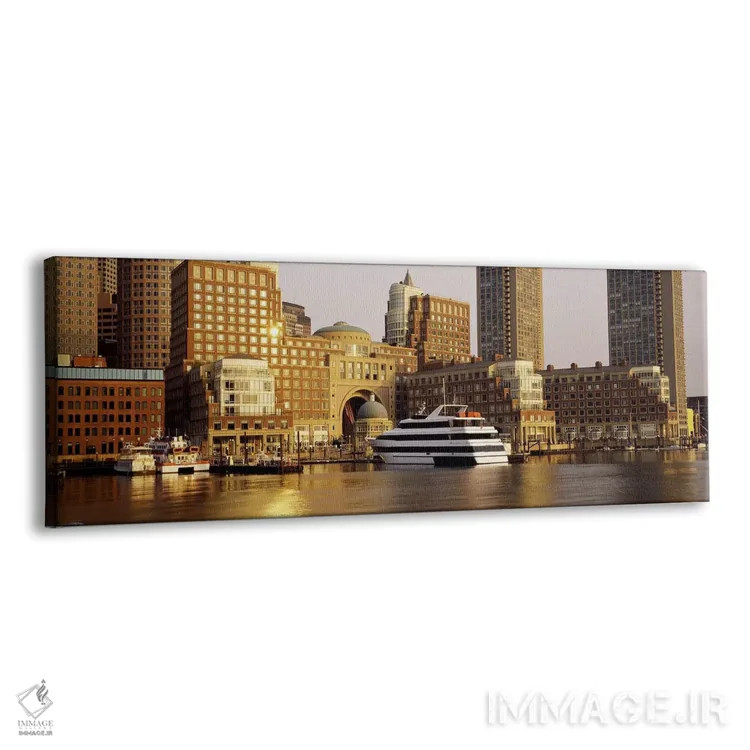 تابلو Boston, Suffolk County, Massachusetts, USA,ساختمانها در ساحل، بوستون، شهرستان سوفولک، ماساچوست، آمریکا اثر پانورامیک ایمجز (استودیو عکاسی عریض) - نمای پرسپکتیو محصول
