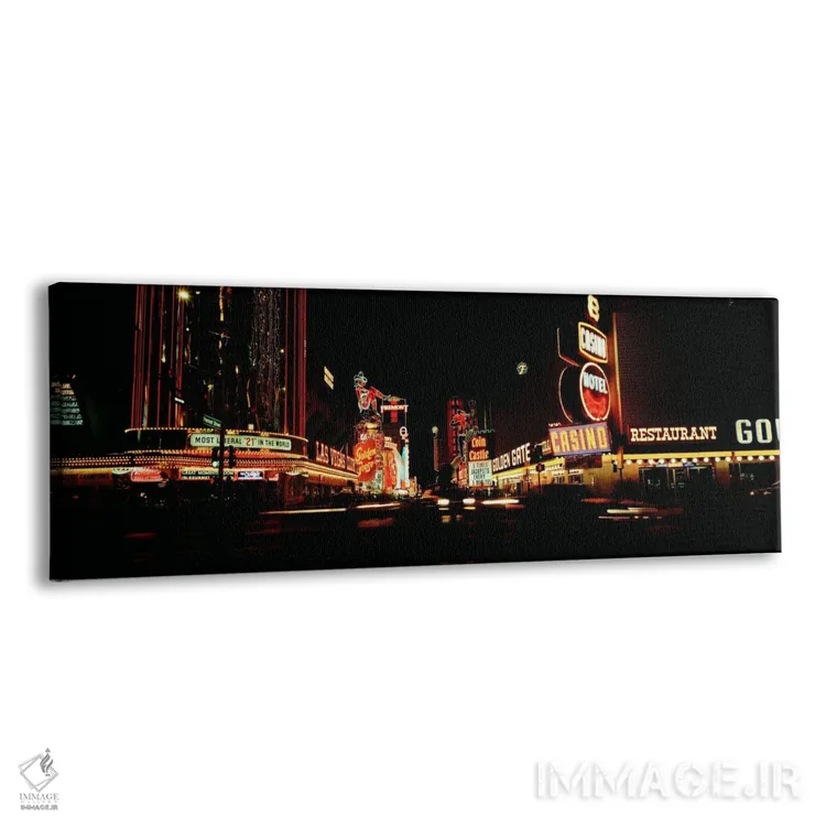 تابلو Fremont St,نئونهای مرکز شهر لاس وگاس، خیابان فریمانت اثر پانورامیک ایمجز (استودیو عکاسی عریض) - نمای پرسپکتیو محصول
