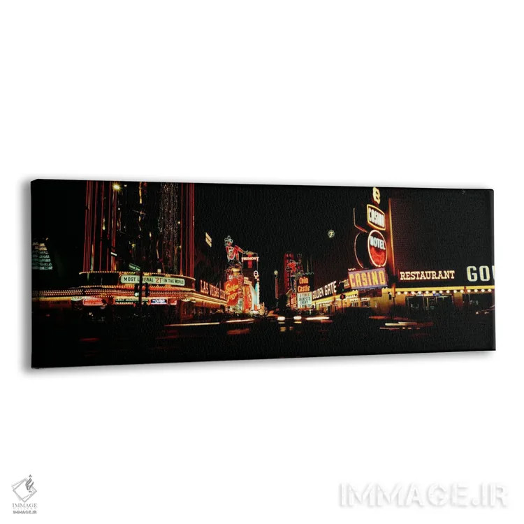 تابلو Fremont St,نئونهای مرکز شهر لاس وگاس، خیابان فریمانت اثر پانورامیک ایمجز (استودیو عکاسی عریض) - نمای پرسپکتیو محصول