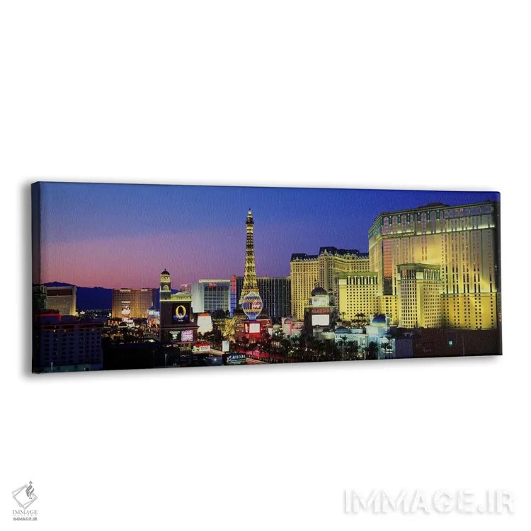 تابلو Las Vegas, Nevada, USA,استریپ در غروب، لاس وگاس، نوادا، آمریکا اثر پانورامیک ایمجز (استودیو عکاسی عریض) - نمای پرسپکتیو محصول