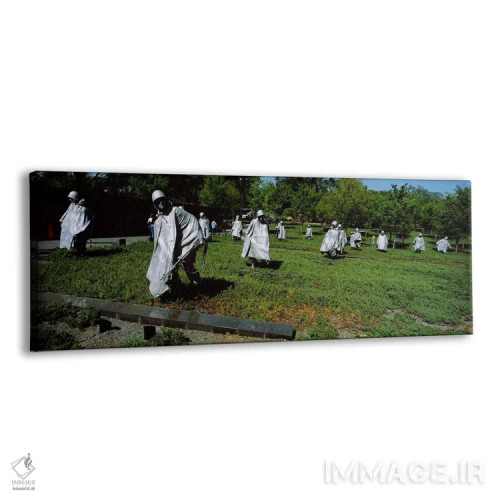 تابلو Washington DC, Korean War Memorial, Statues in the field,آمریکا، واشنگتن دیسی، یادبود جنگ کره، مجسمهها در میدان اثر پانورامیک ایمجز (استودیو عکاسی عریض) - نمای پرسپکتیو محصول
