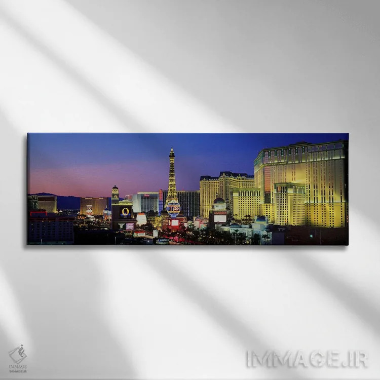 تابلو Las Vegas, Nevada, USA,استریپ در غروب، لاس وگاس، نوادا، آمریکا اثر پانورامیک ایمجز (استودیو عکاسی عریض) - نمای روبهرو روی دیوار