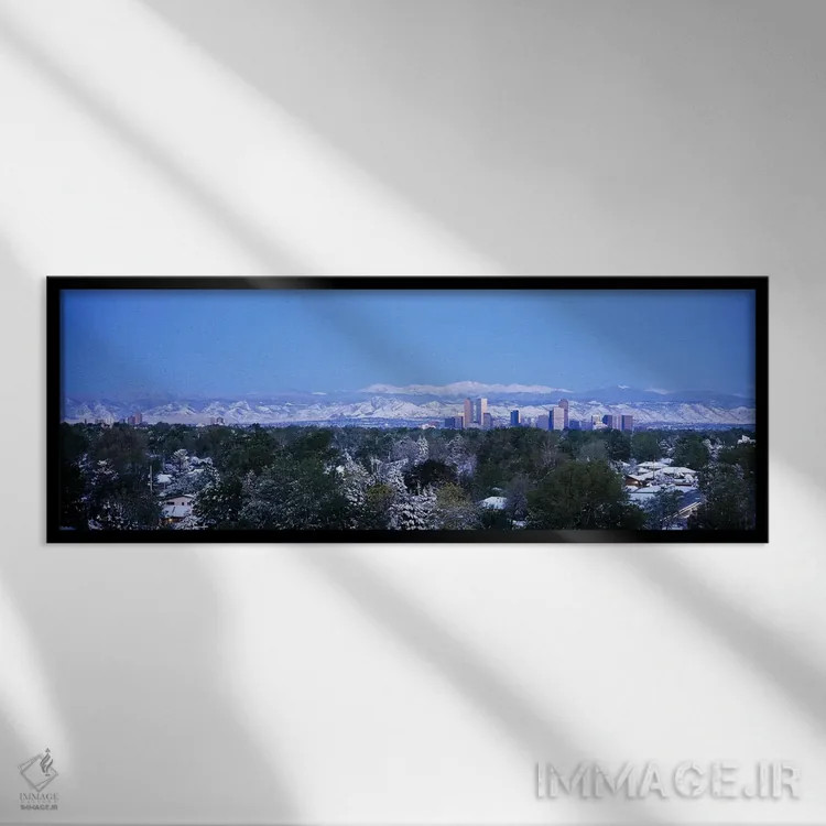 تابلو Denver, Colorado, USA,ساختمانها در یک شهر، دنور، کلرادو، آمریکا اثر پانورامیک ایمجز (استودیو عکاسی عریض) - نمای قابدار مشکی