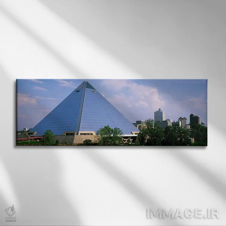 تابلو Memphis, The Pyramid,آمریکا، تنسی، ممفیس، ساختمان پیرامید اثر پانورامیک ایمجز (استودیو عکاسی عریض) - نمای روبهرو روی دیوار