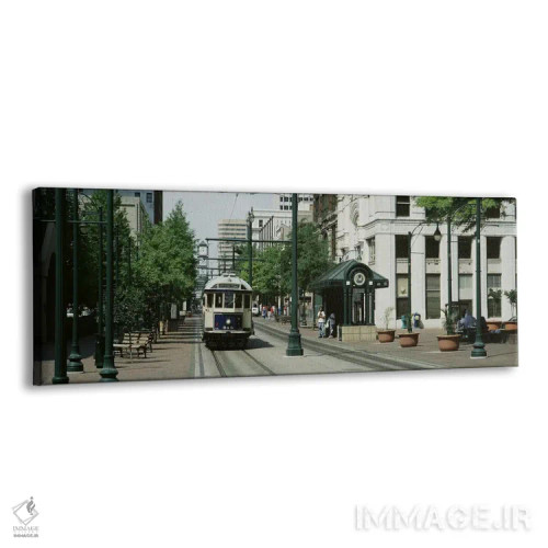 تابلو تراموا خیابان اصلی در میدان کورت، ممفیس، تنسی اثر پانورامیک ایمجز (استودیو عکاسی عریض) - نمای پرسپکتیو محصول